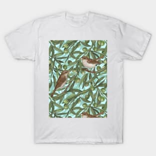 Nightingales in the olive tree T-Shirt